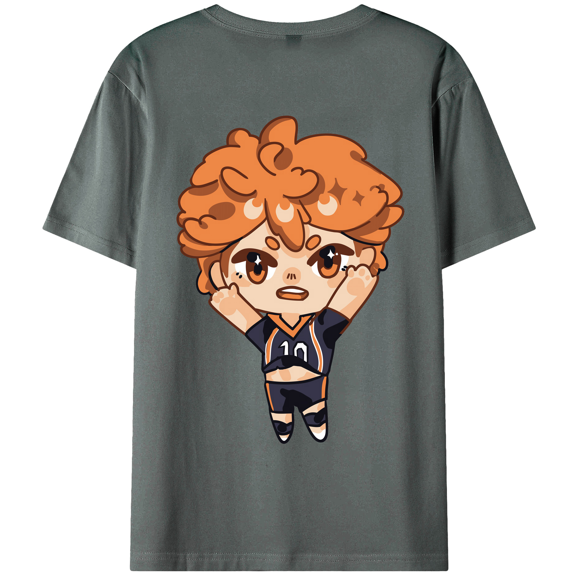 （画像用） ハイキュー!! Haikyu!! 綿100％ メンズ半袖Tシャツ（バックプリント） 通気性